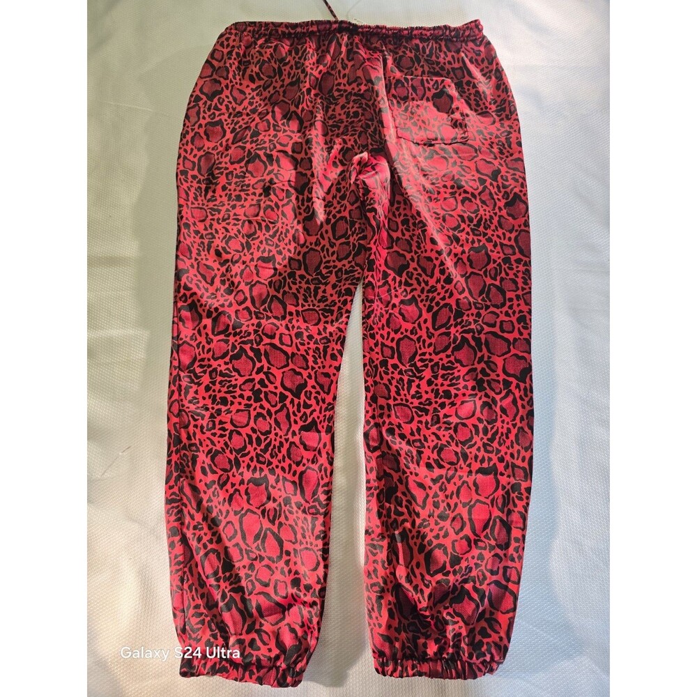 The Zig Zag Side 2X Women’s Red Black Leopard Print Jogger Pants – Elastic Waist